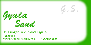 gyula sand business card